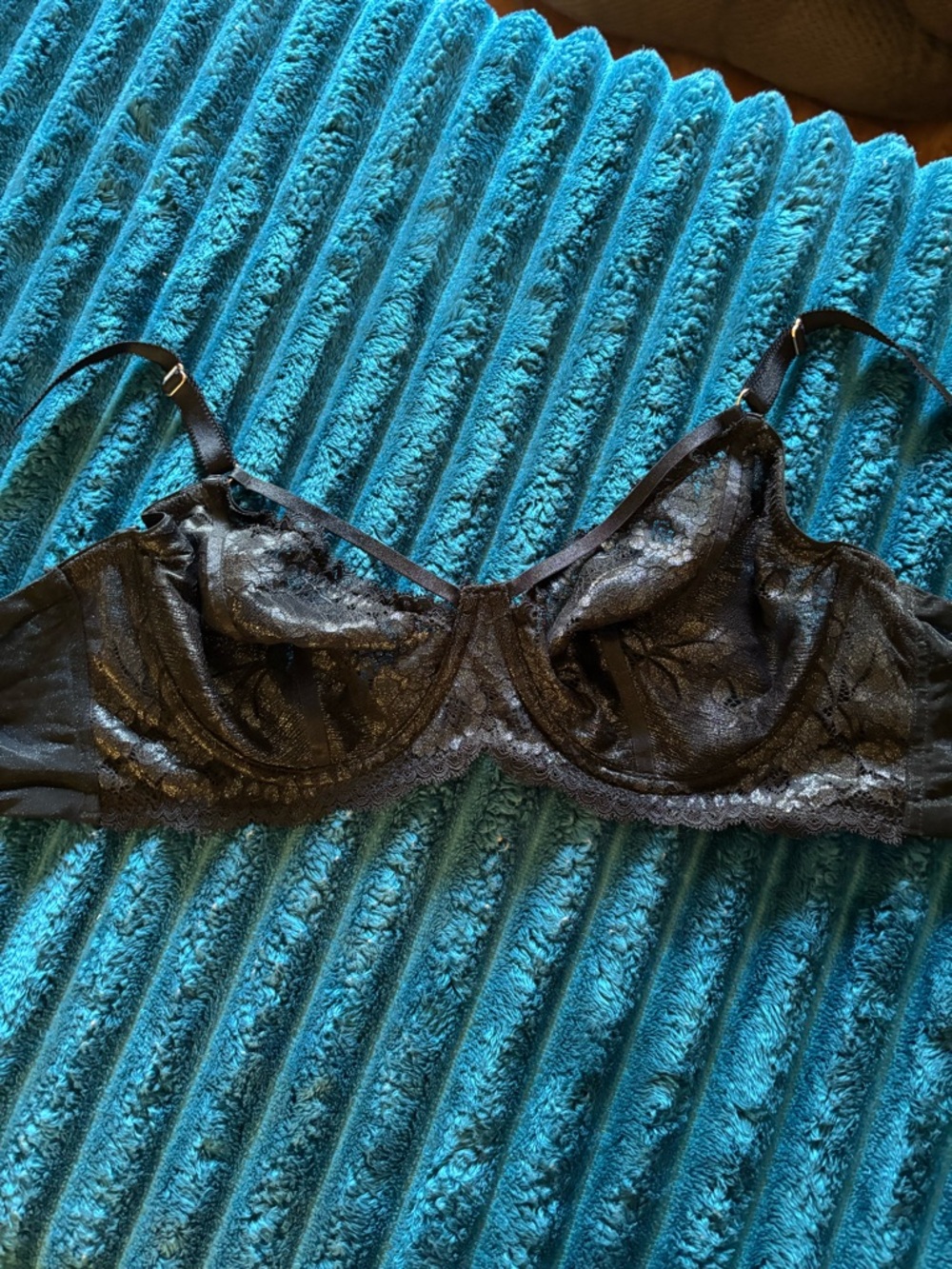 Secret Treasures Black Sheer Lace Underwire Bra